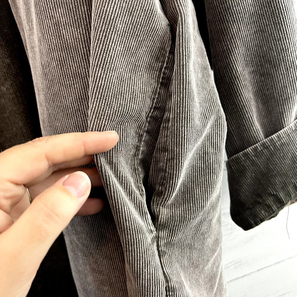 Dress Up Gray Corduroy & Plaid Shacket Size L - Picture 6 of 11